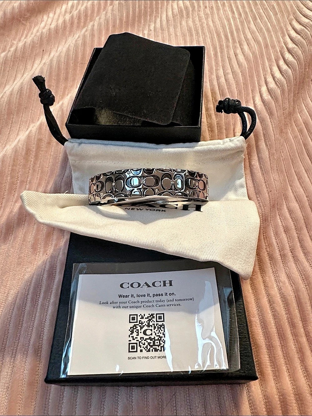 Coach Signature C Bangle Silver-Tone Bangle NWT